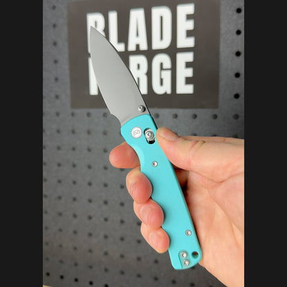 Miguron Vakor - 3.15" 14C28N Dark Grey PVD Blade, Blue G10 Handle