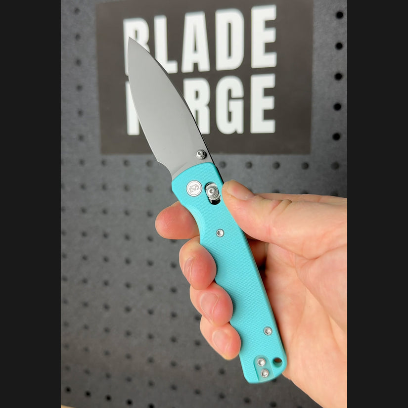 Miguron Vakor - 3.15" 14C28N Dark Grey PVD Blade, Blue G10 Handle
