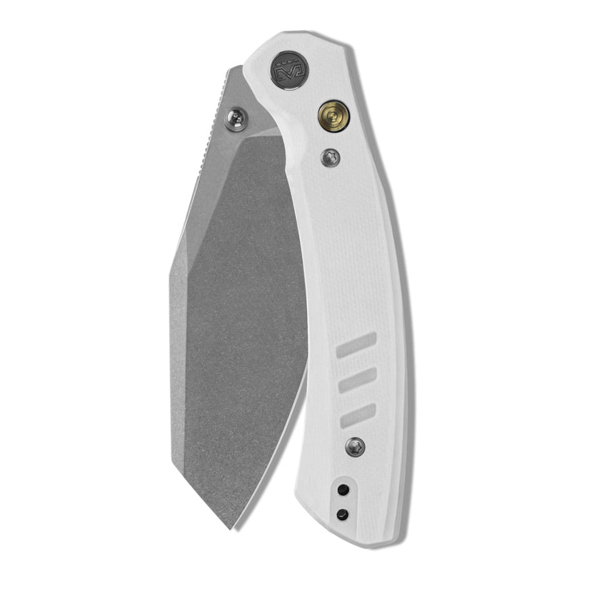 Miguron Karok - 3.4" Stonewashed D2, White G10 Handle