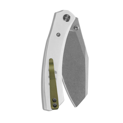 Miguron Karok - 3.4" Stonewashed D2, White G10 Handle