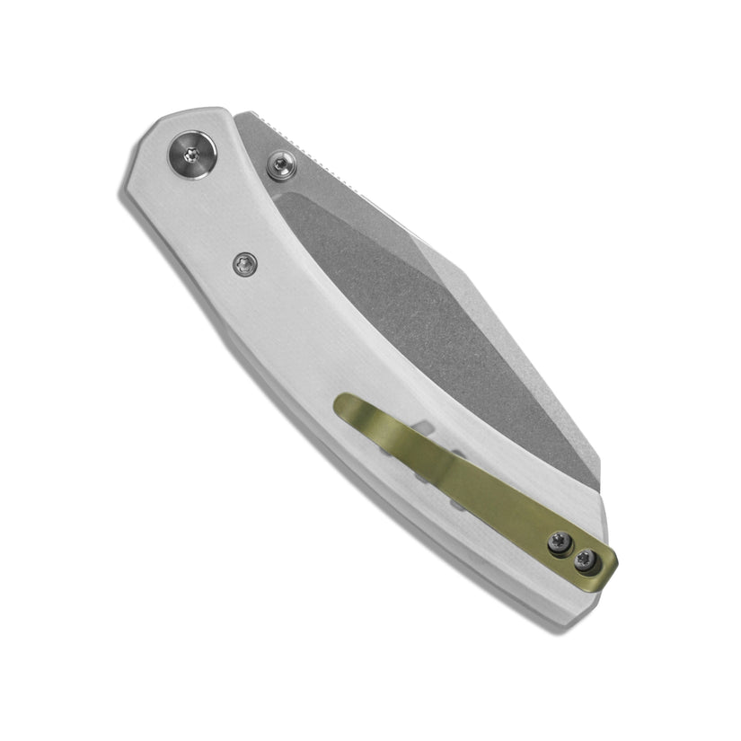 Miguron Karok - 3.4" Stonewashed D2, White G10 Handle