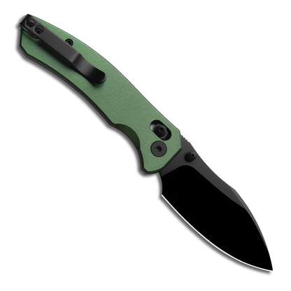 Miguron Norsa - 2.99" D2 Black PVD Blade, Green Aluminium Handle