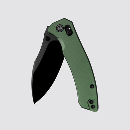 Miguron Norsa - 2.99" D2 Black PVD Blade, Green Aluminium Handle
