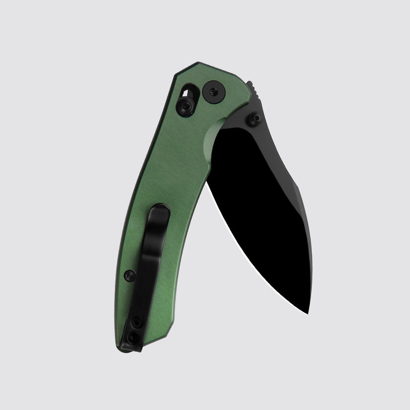 Miguron Norsa - 2.99" D2 Black PVD Blade, Green Aluminium Handle