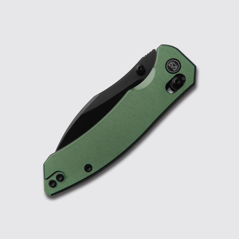 Miguron Norsa - 2.99" D2 Black PVD Blade, Green Aluminium Handle