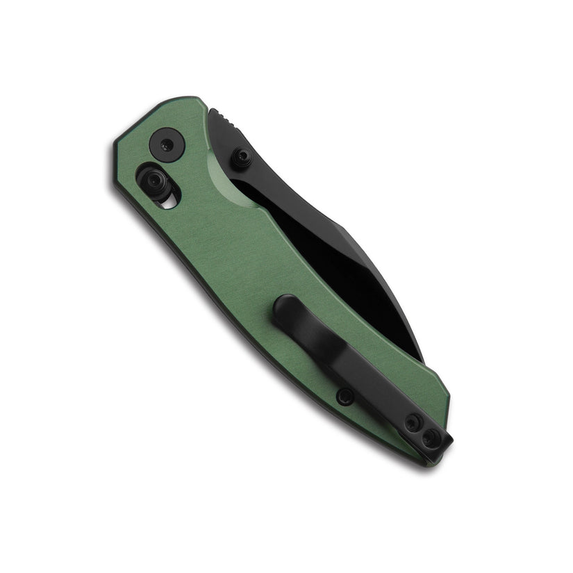 Miguron Norsa - 2.99" D2 Black PVD Blade, Green Aluminium Handle