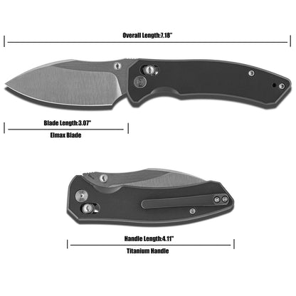 Miguron Norsa - 3.07" Elmax Satin Blade, Grey Titanium Handle