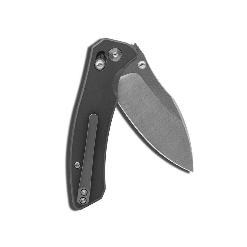 Miguron Norsa - 3.07" Elmax Satin Blade, Grey Titanium Handle