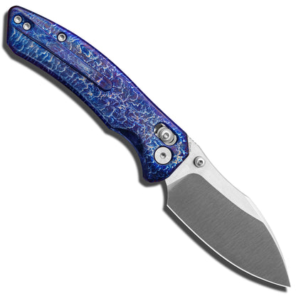 Miguron Norsa - 3.07" Elmax Satin Blade, Lightning Anodised Titanium Handle