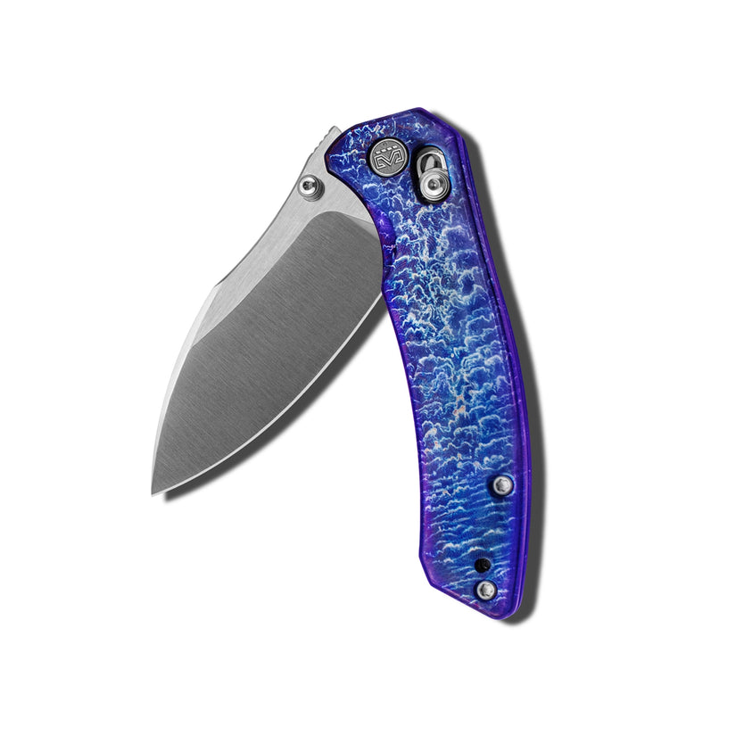 Miguron Norsa - 3.07" Elmax Satin Blade, Lightning Anodised Titanium Handle