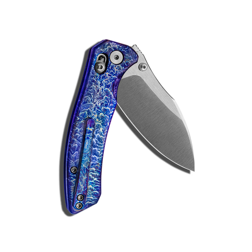 Miguron Norsa - 3.07" Elmax Satin Blade, Lightning Anodised Titanium Handle