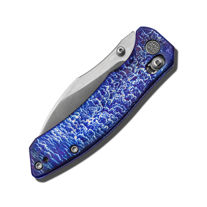 Miguron Norsa - 3.07" Elmax Satin Blade, Lightning Anodised Titanium Handle