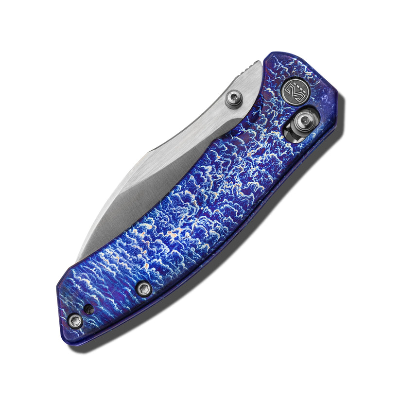 Miguron Norsa - 3.07" Elmax Satin Blade, Lightning Anodised Titanium Handle