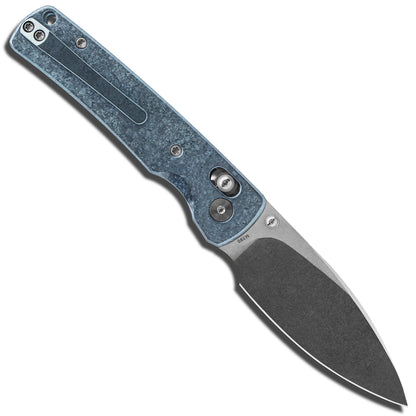 Miguron Vakor - 3.19" M390 Stonewash Blade, Blue Crystal Titanium Handle