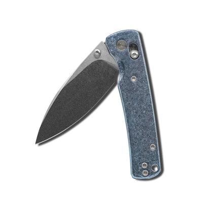 Miguron Vakor - 3.19" M390 Stonewash Blade, Blue Crystal Titanium Handle