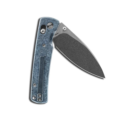 Miguron Vakor - 3.19" M390 Stonewash Blade, Blue Crystal Titanium Handle