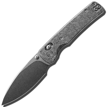Miguron Vakor - 3.19" M390 Stonewash Blade, Silver Crystal Titanium Handle