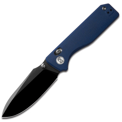 Miguron Vane II - 3.25" M390 DLC Satin Blade, Blue Micarta Handle