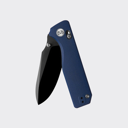 Miguron Vane II - 3.25" M390 DLC Satin Blade, Blue Micarta Handle