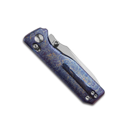 Miguron Vane II - 3.25" M390 Hand Ground Rubbed Satin Blade, Lightning Titanium Handle