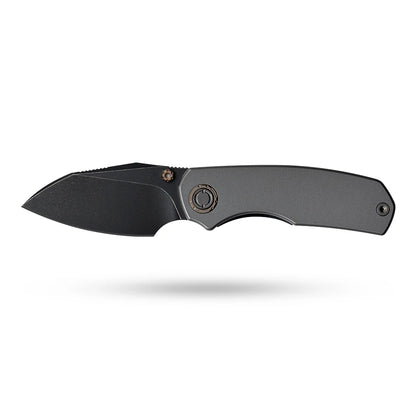 Olitans Mini Ti-Mastiff T074 - 2.36" Black PVD Stonewashed M390 Blade, Titanium Handle