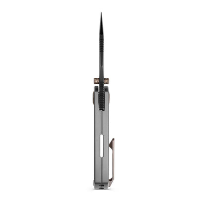Olitans Mini Ti-Mastiff T074 - 2.36" Black PVD Stonewashed M390 Blade, Titanium Handle