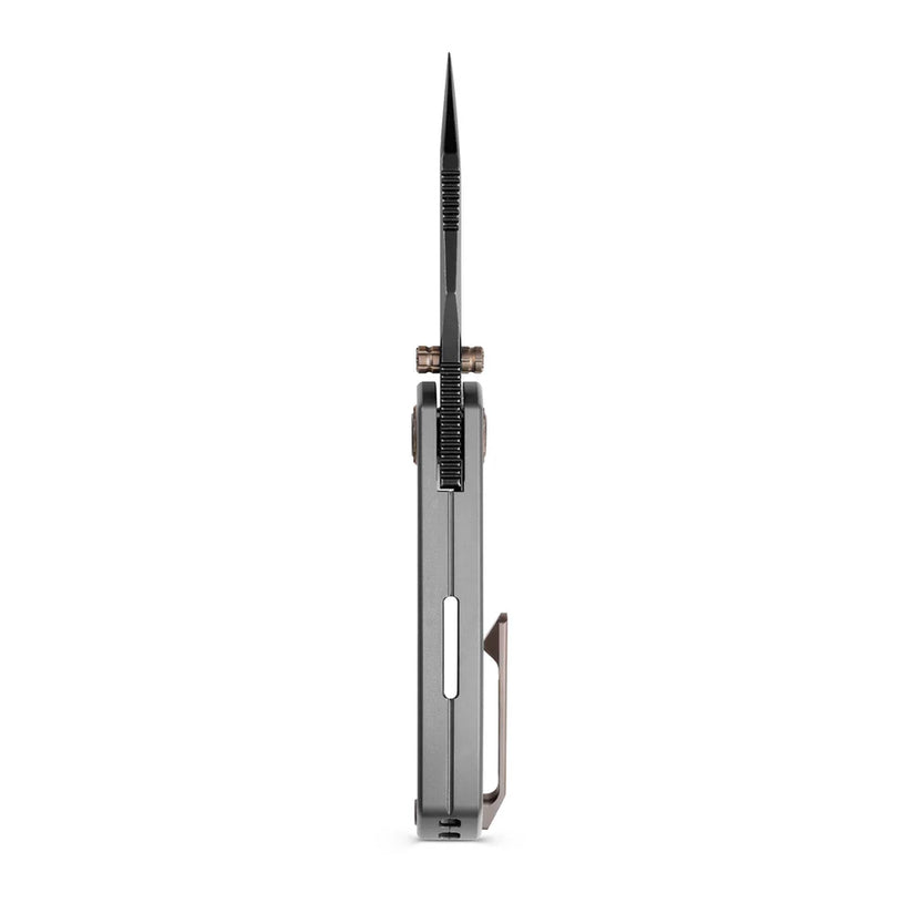Olitans Mini Ti-Mastiff T074 - 2.36" Black PVD Stonewashed M390 Blade, Titanium Handle