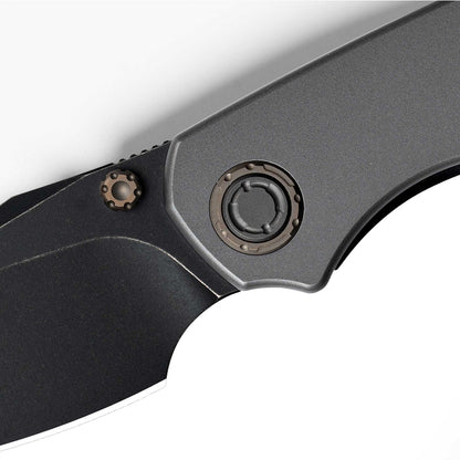 Olitans Mini Ti-Mastiff T074 - 2.36" Black PVD Stonewashed M390 Blade, Titanium Handle