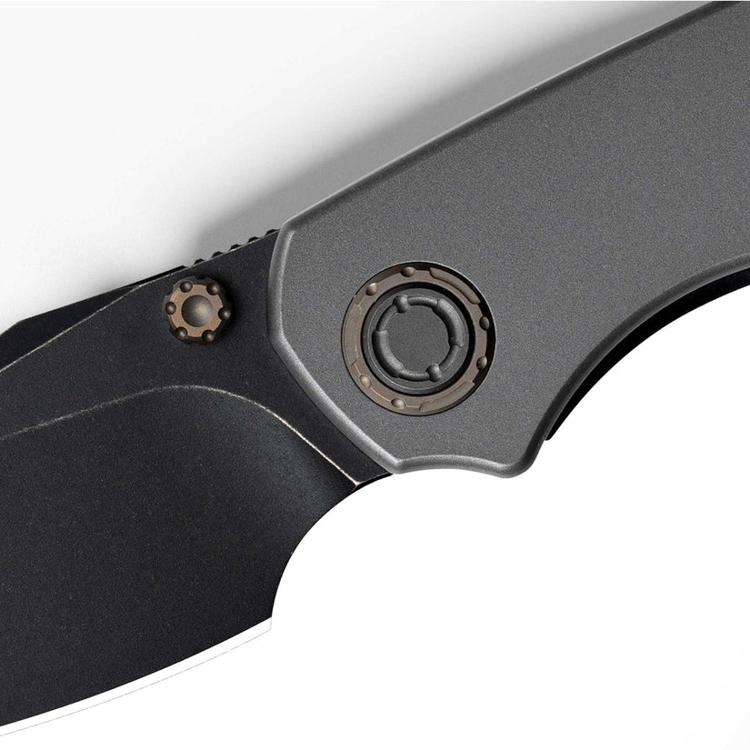 Olitans Mini Ti-Mastiff T074 - 2.36" Black PVD Stonewashed M390 Blade, Titanium Handle