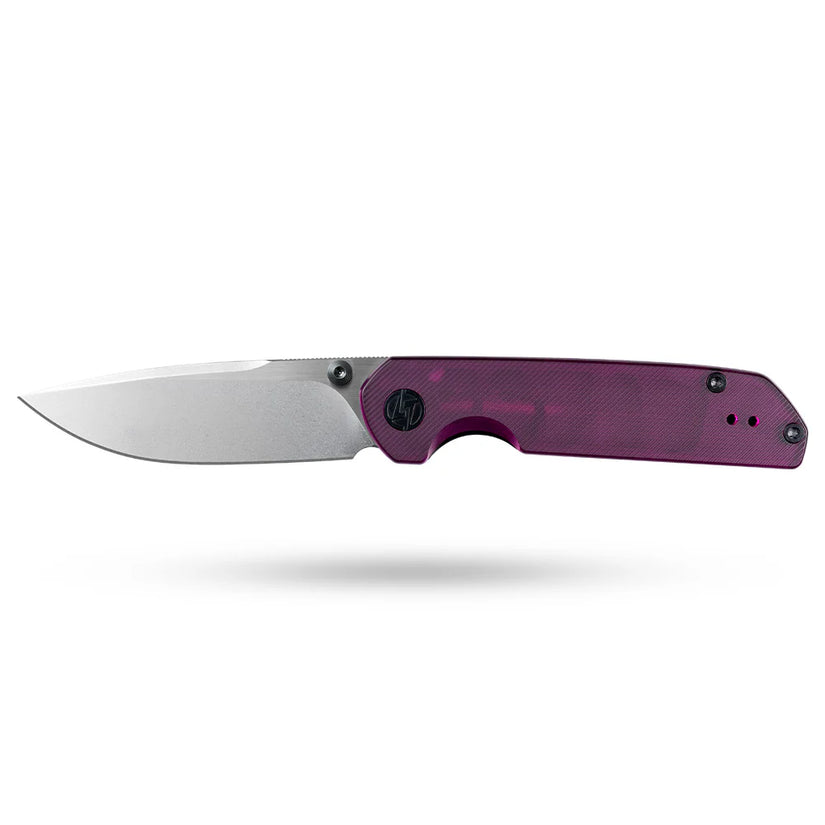Olitans Lemon Shark G071 - 3.27" 10Cr15Mov Stonewashed Blade, Purple Acrylic Handle