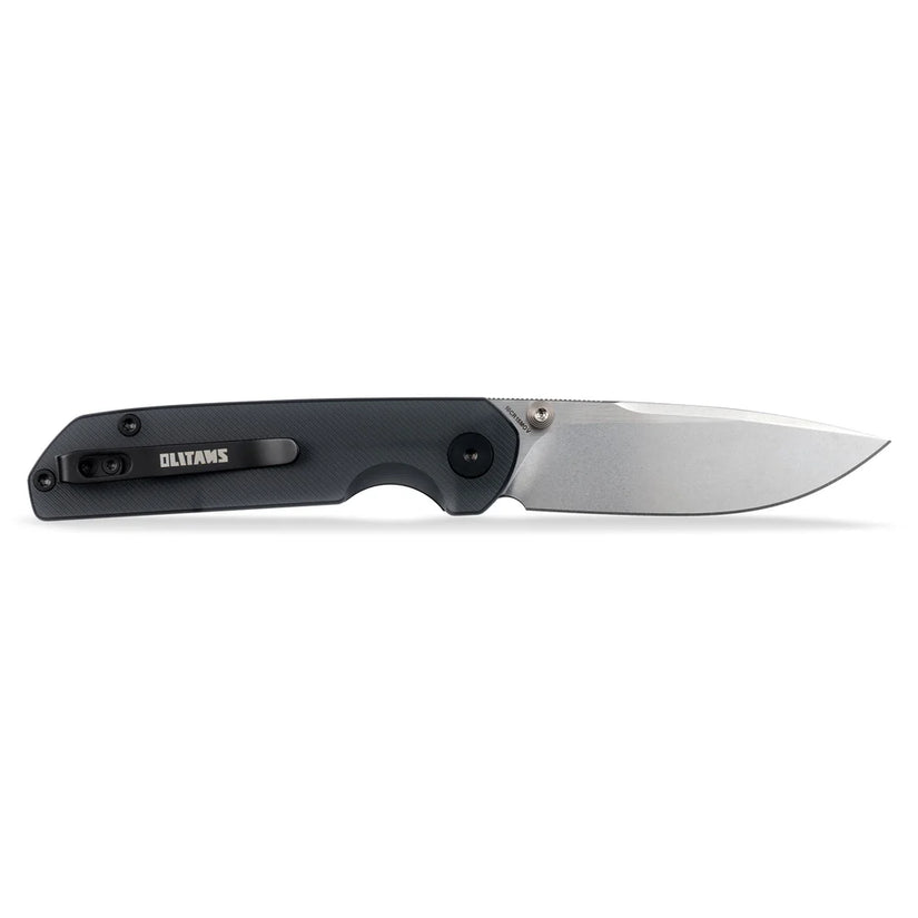 Olitans Lemon Shark G071 - 3.27" 10Cr15Mov Stonewashed Blade, Grey Acrylic Handle