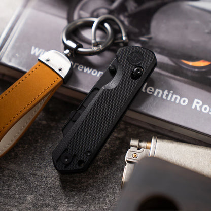 Olitans Adélie Penguin G076 - 2.68" Black Utility Blade, Black G10 Handle