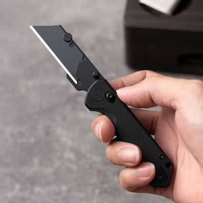Olitans Adélie Penguin G076 - 2.68" Black Utility Blade, Black G10 Handle