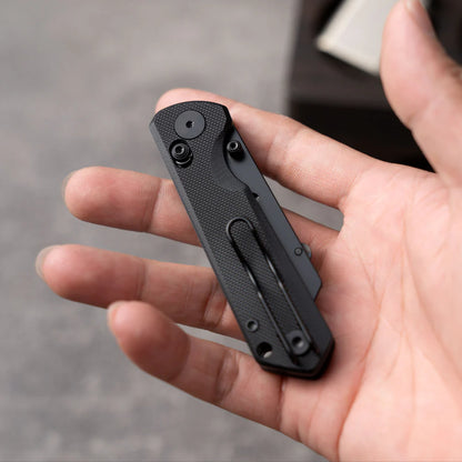Olitans Adélie Penguin G076 - 2.68" Black Utility Blade, Black G10 Handle