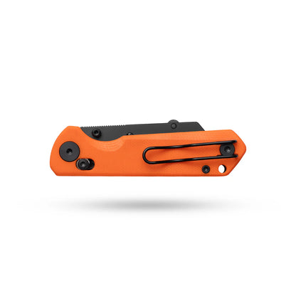 Olitans Adélie Penguin G076 - 2.68" Black Utility Blade, Orange G10 Handle
