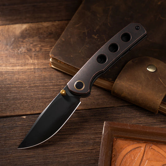 Olitans Gecko M070 - 3.07" SLD-Magic DLC Blade, Copper Handle