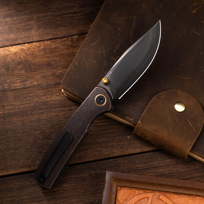 Olitans Gecko M070 - 3.07" SLD-Magic DLC Blade, Copper Handle