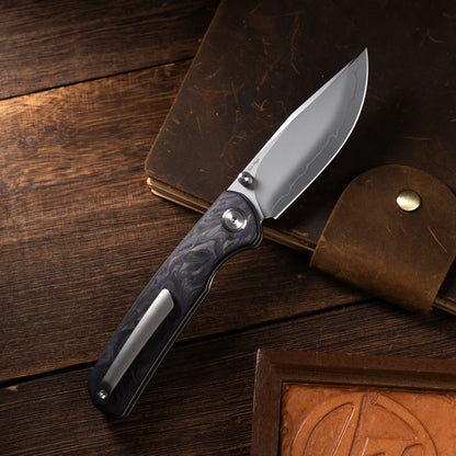 Olitans Gecko M070 - 3.07" SLD-Magic Blade, Purple Carbon Fibre Handle
