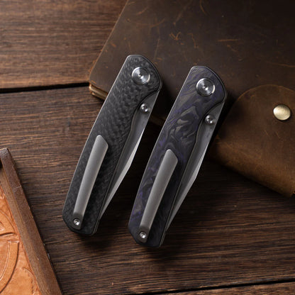 Olitans Gecko M070 - 3.07" SLD-Magic Blade, Purple Carbon Fibre Handle