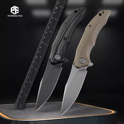 Petrified Fish Hairtail PFP10CW - 3.54" K110 Stonewashed Blade, Carbon Fibre Handle