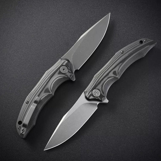 Petrified Fish Hairtail PFP10CW - 3.54" K110 Stonewashed Blade, Carbon Fibre Handle