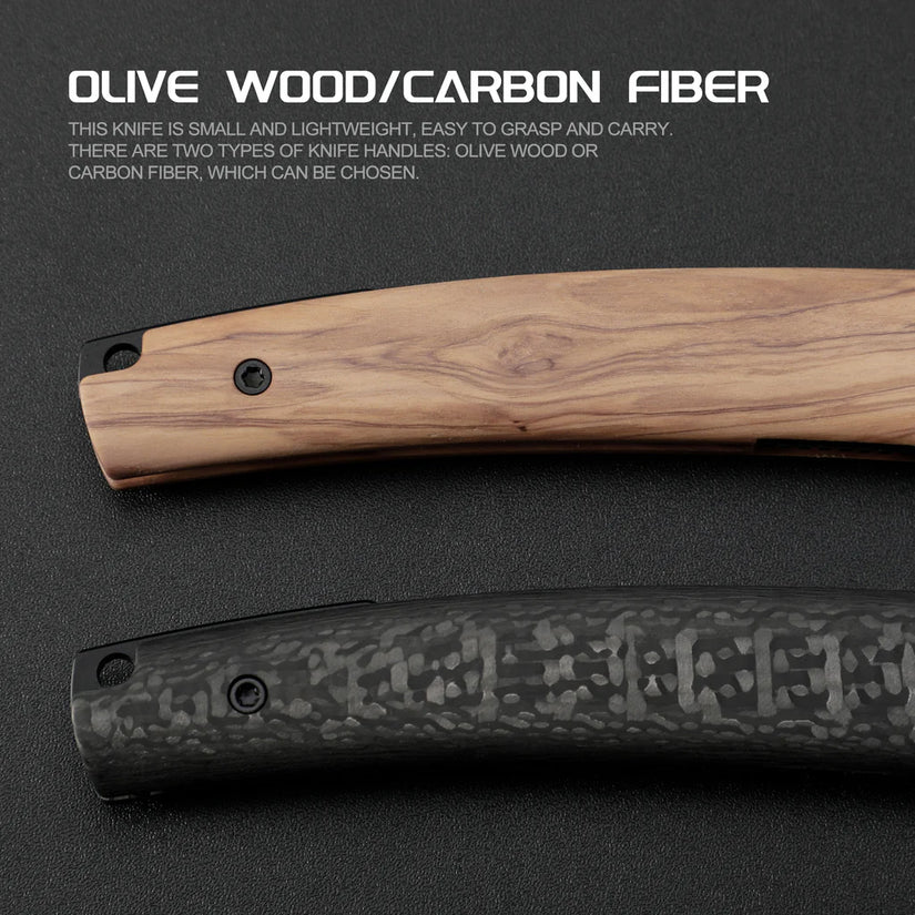 Petrified Fish Patte V2 PF719OWOS - 3.43" 14C28N Satin Blade, Olive Wood Handle