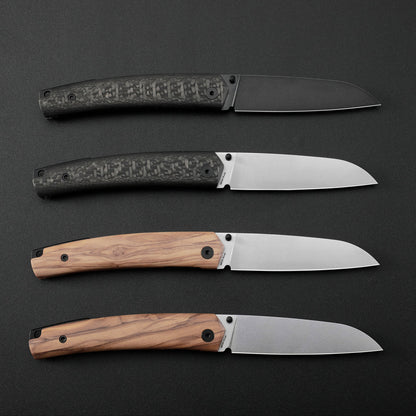 Petrified Fish Patte V2 PF719OWOS - 3.43" 14C28N Satin Blade, Olive Wood Handle