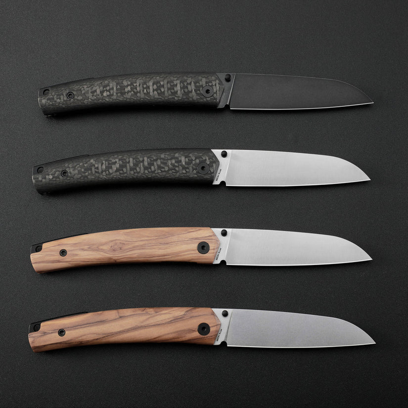 Petrified Fish Patte V2 PF719OWOS - 3.43" 14C28N Satin Blade, Olive Wood Handle