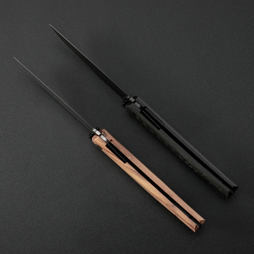 Petrified Fish Patte V2 PF719OWOS - 3.43" 14C28N Satin Blade, Olive Wood Handle