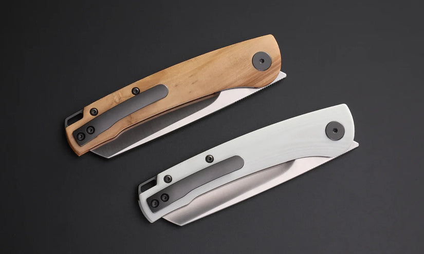 Petrified Fish Scholar PFE04WO - 154CM Satin Blade, Olive Wood Handle