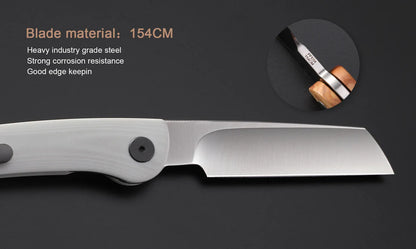 Petrified Fish Scholar PFE04WO - 154CM Satin Blade, Olive Wood Handle