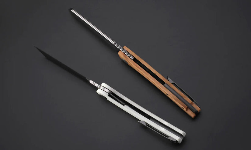 Petrified Fish Scholar PFE04WO - 154CM Satin Blade, Olive Wood Handle