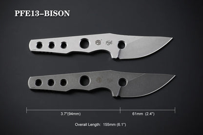 Petrified Fish Bison PFE13W - 2.4" 14C28N Stonewashed Blade