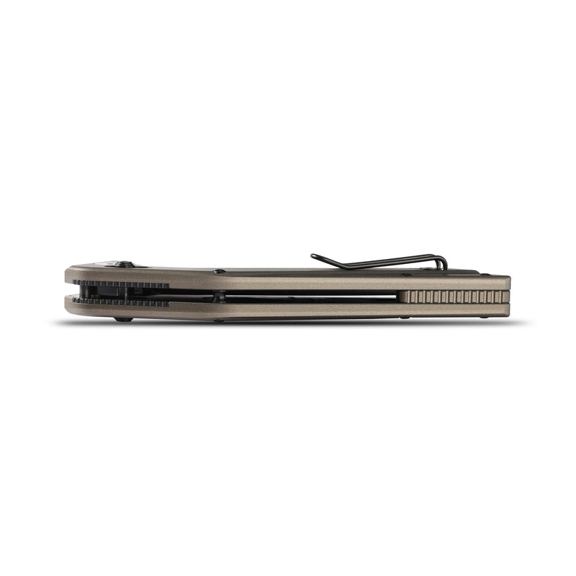 Petrified Fish Frigate - 3.82" CPM S35VN Black Stonewashed Blade, Bronze Grey Aluminium Handle